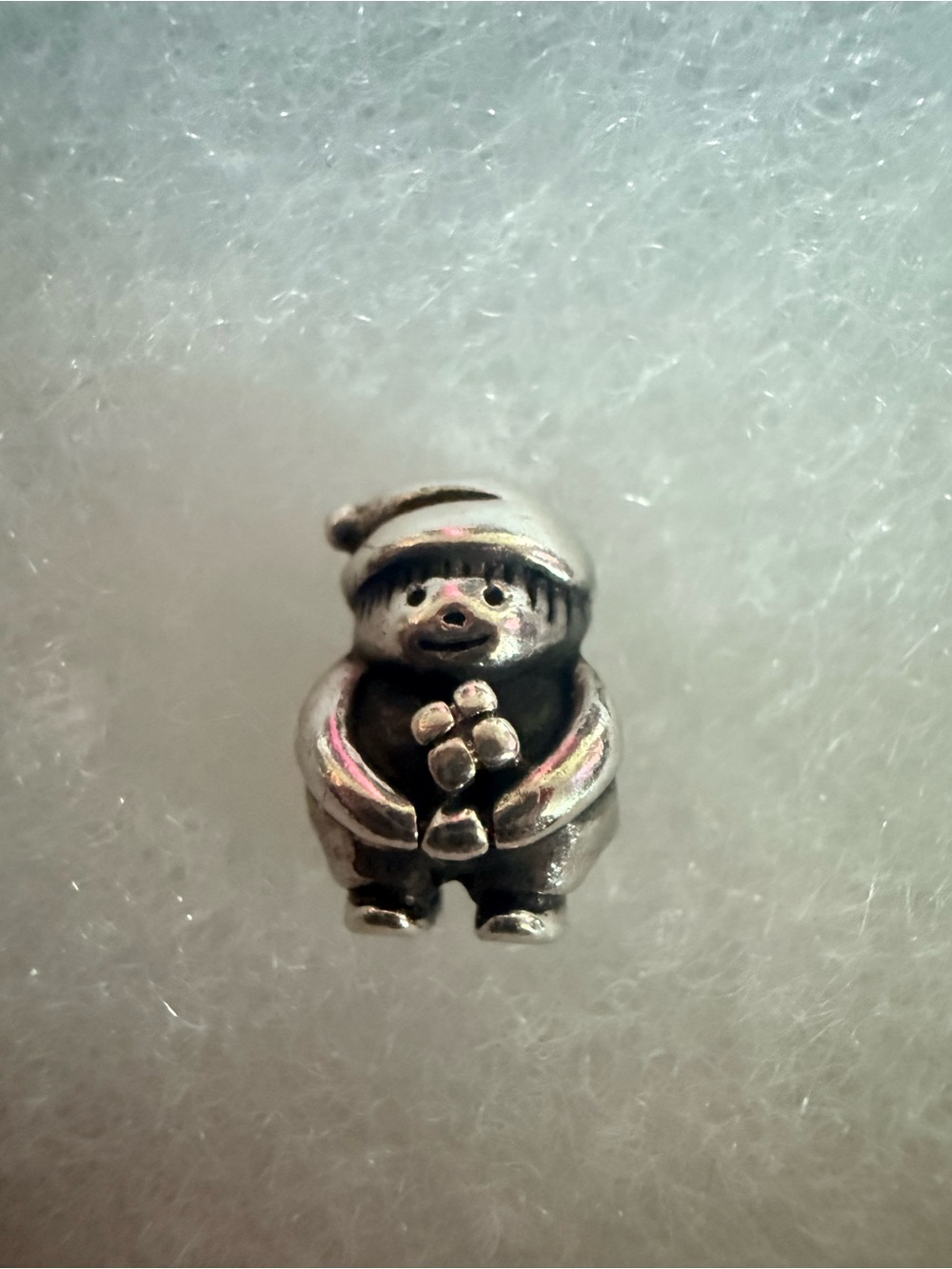 Silver **Retired** Pandora Elf Charm - Cute Holiday